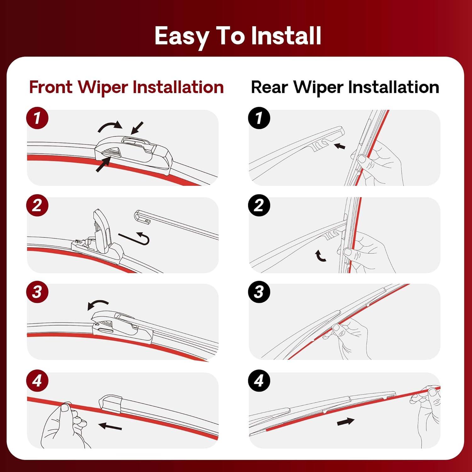 BERG REGEN 19 19 Windshield Wiper Blades Replacement for Toyota Sequoia 2001-2007, Toyota Tundra 2000-2006, Jeep Liberty 2002-2012, Dodge Nitro 2007-2011 –Genuine OEM Quality (Set of 2)